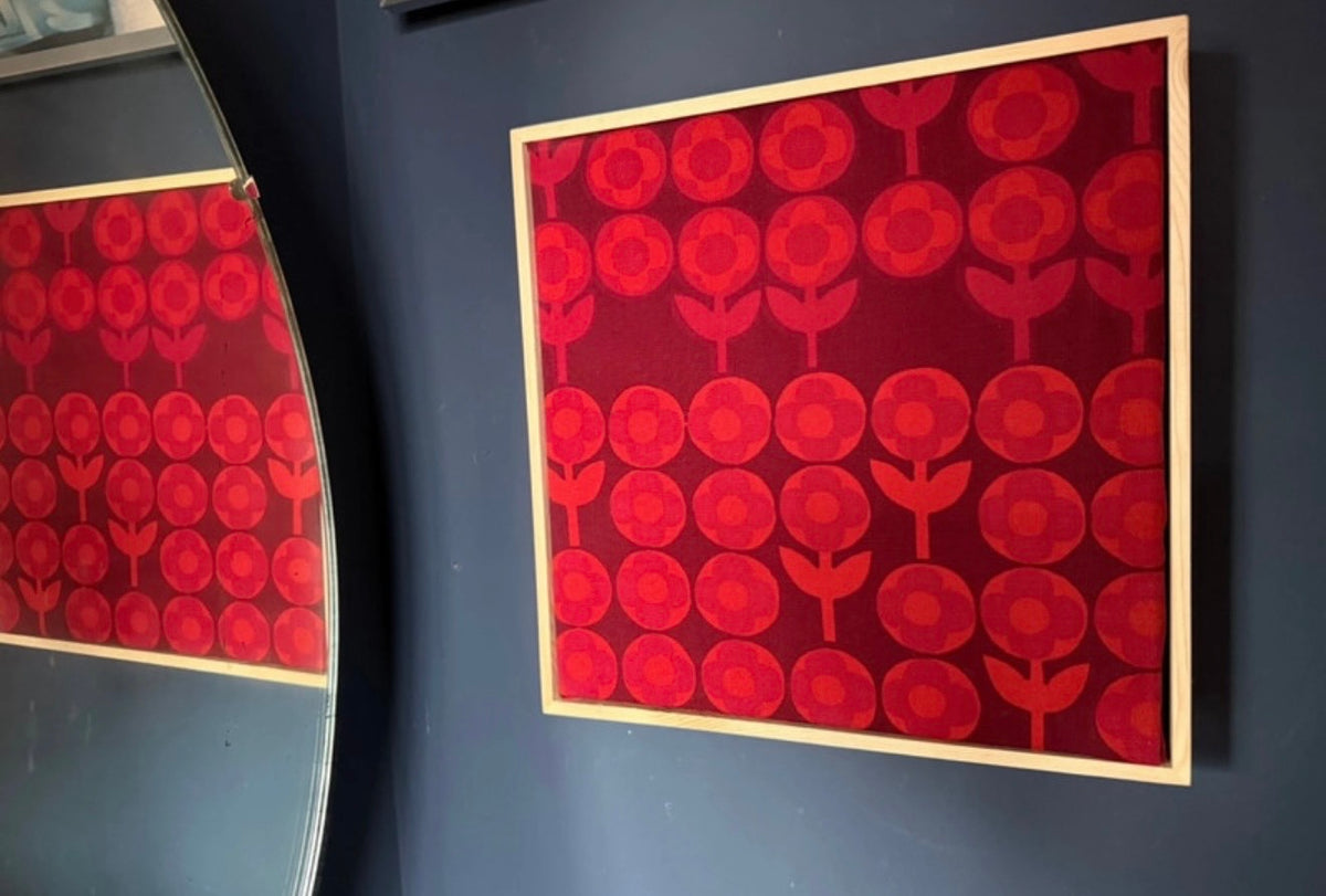 Peter Hall Mid Century Fabric Framed Square