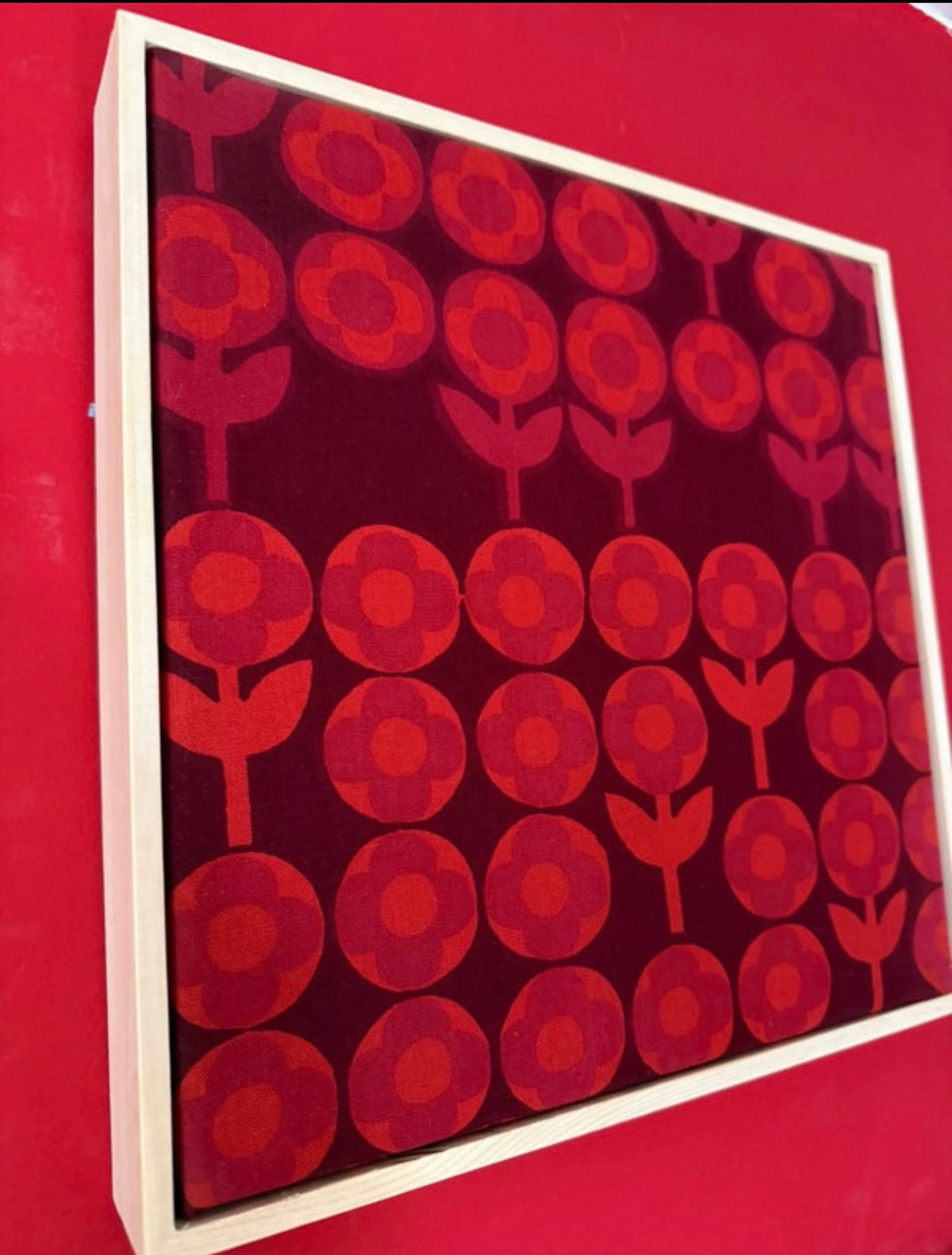 Peter Hall Mid Century Fabric Framed Square