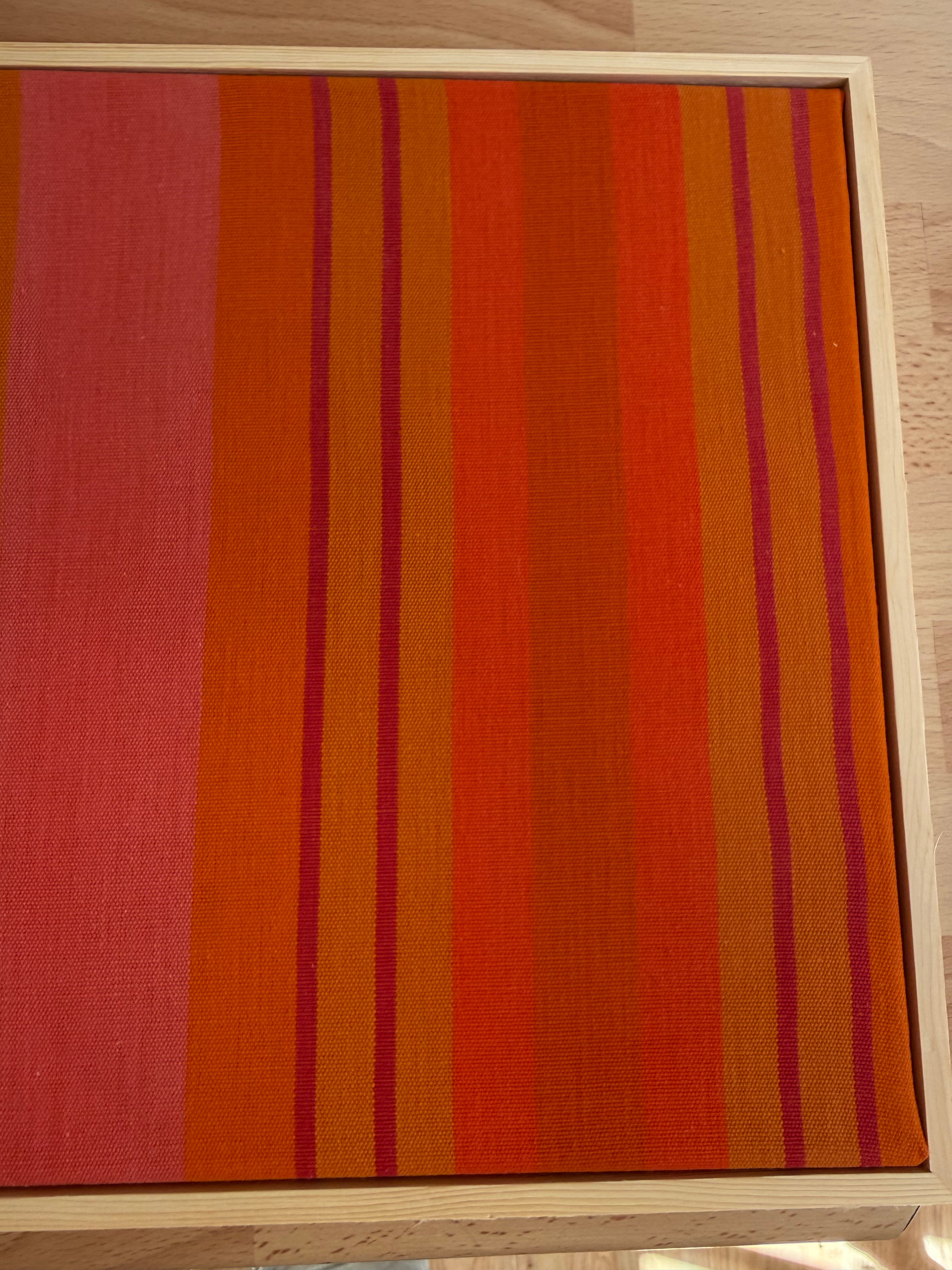 Striped Mid Century Windbreaker in Wooden Frame