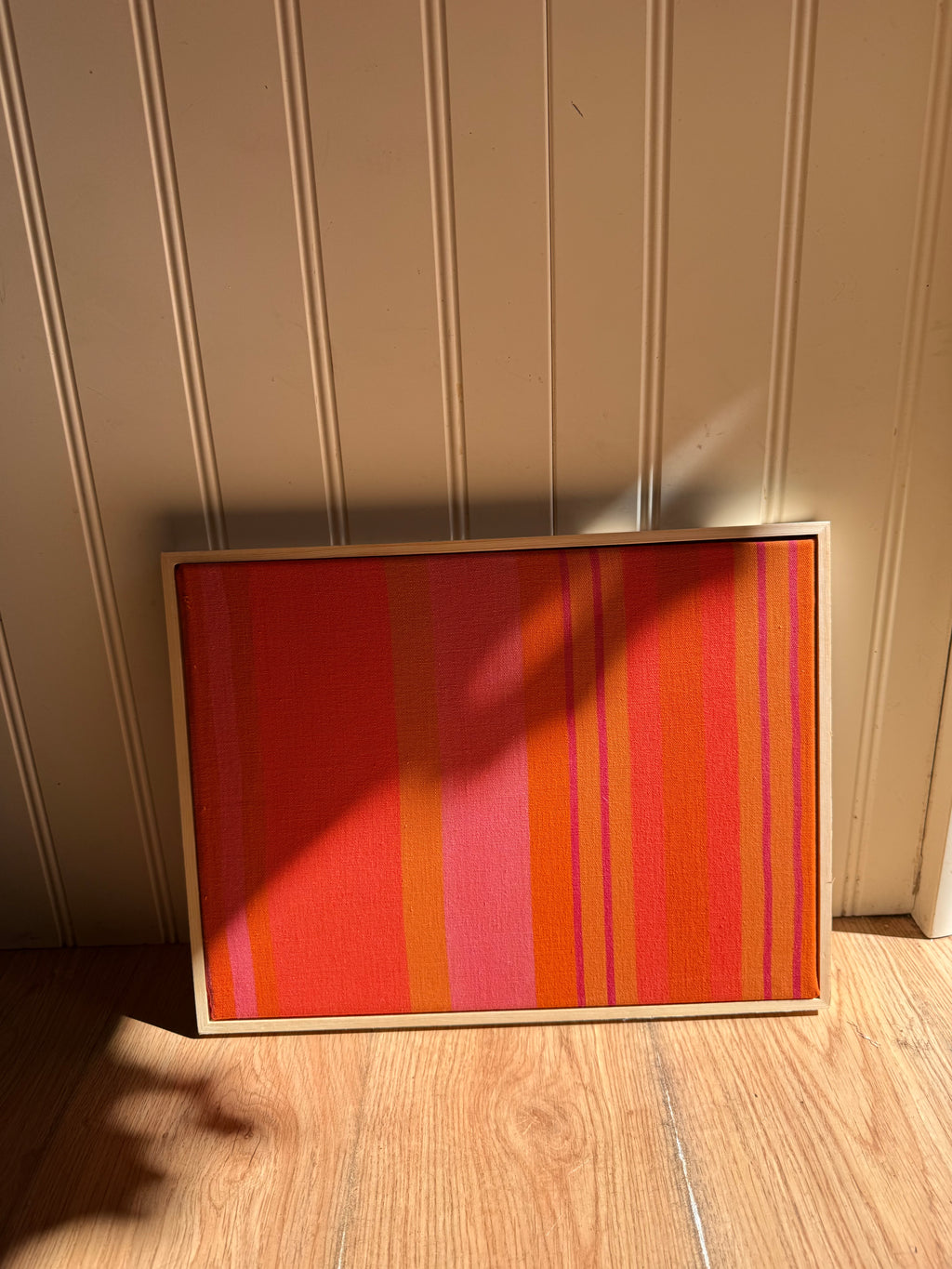 Striped Mid Century Windbreaker in Wooden Frame