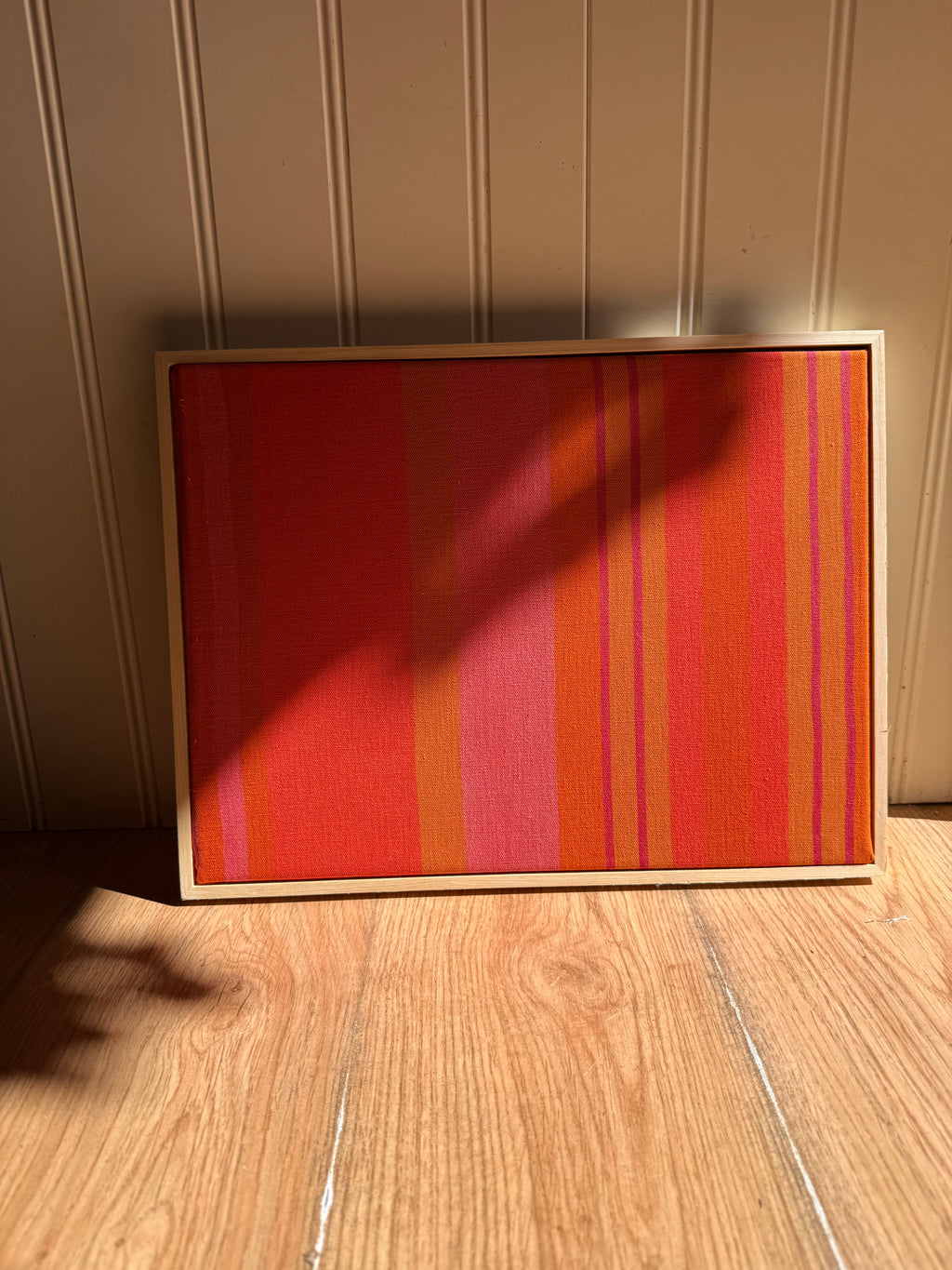 Striped Mid Century Windbreaker in Wooden Frame