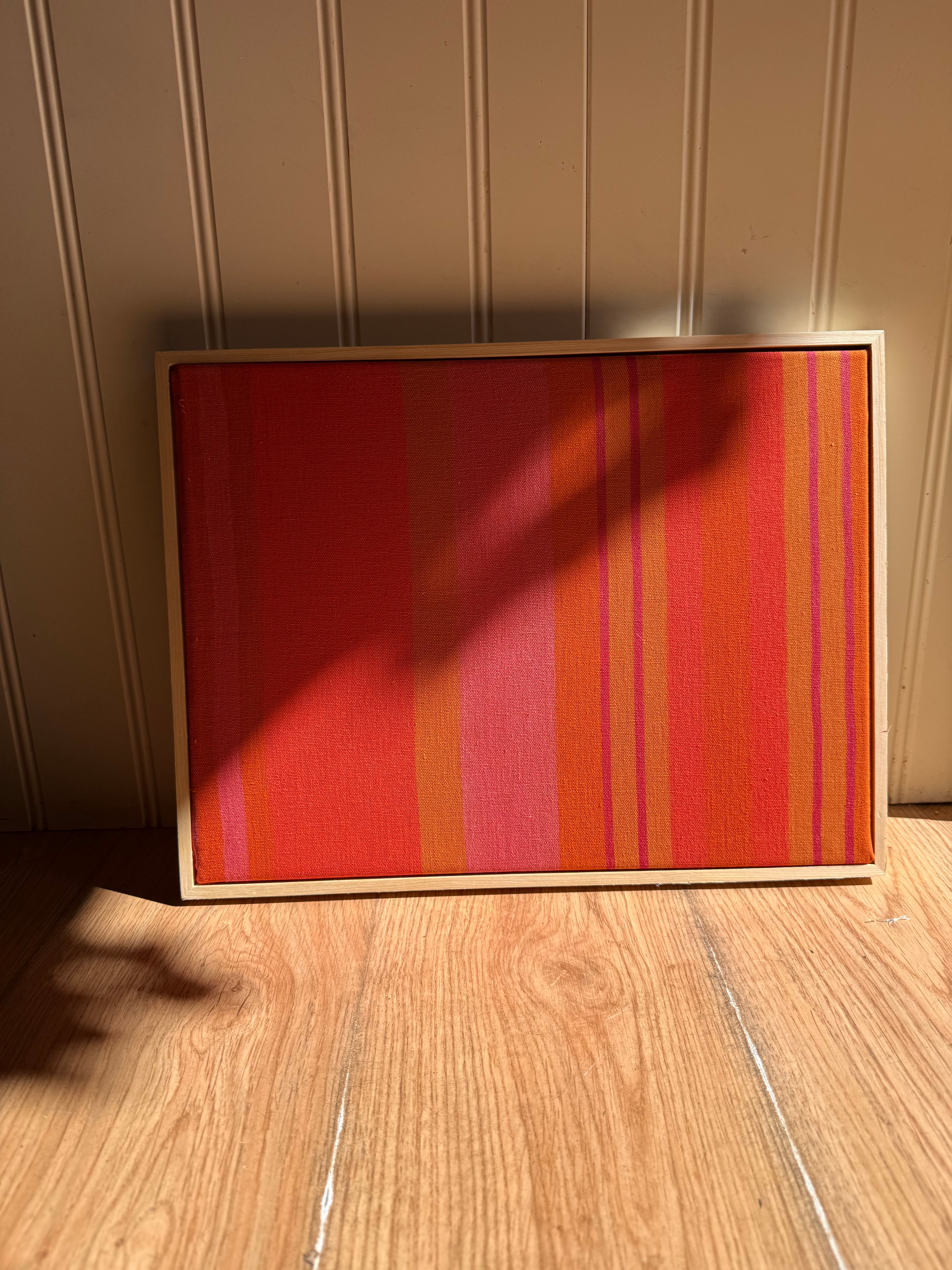 Striped Mid Century Windbreaker in Wooden Frame