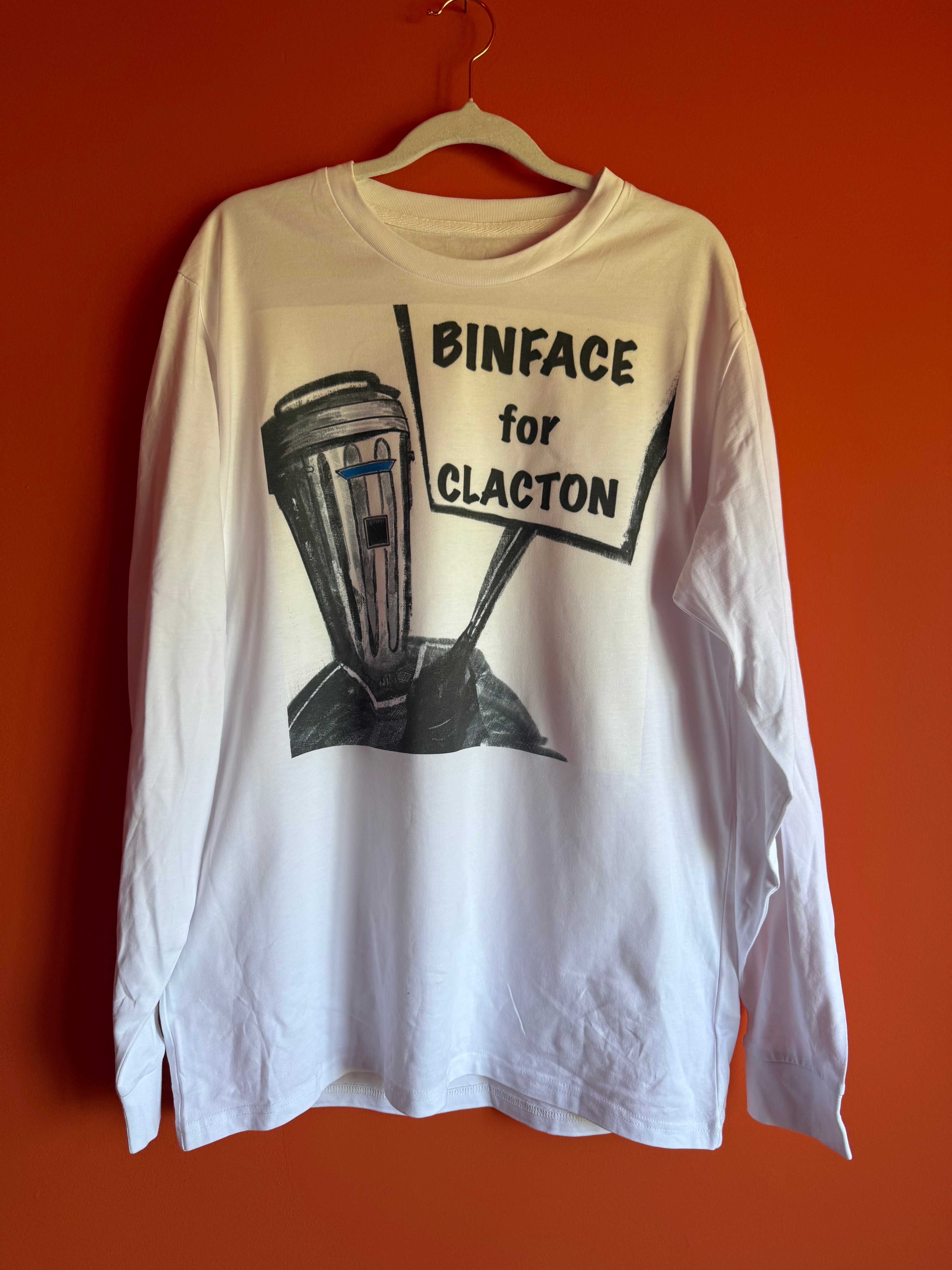 BinFace for Clacton T-Shirt Long Sleeved Organic