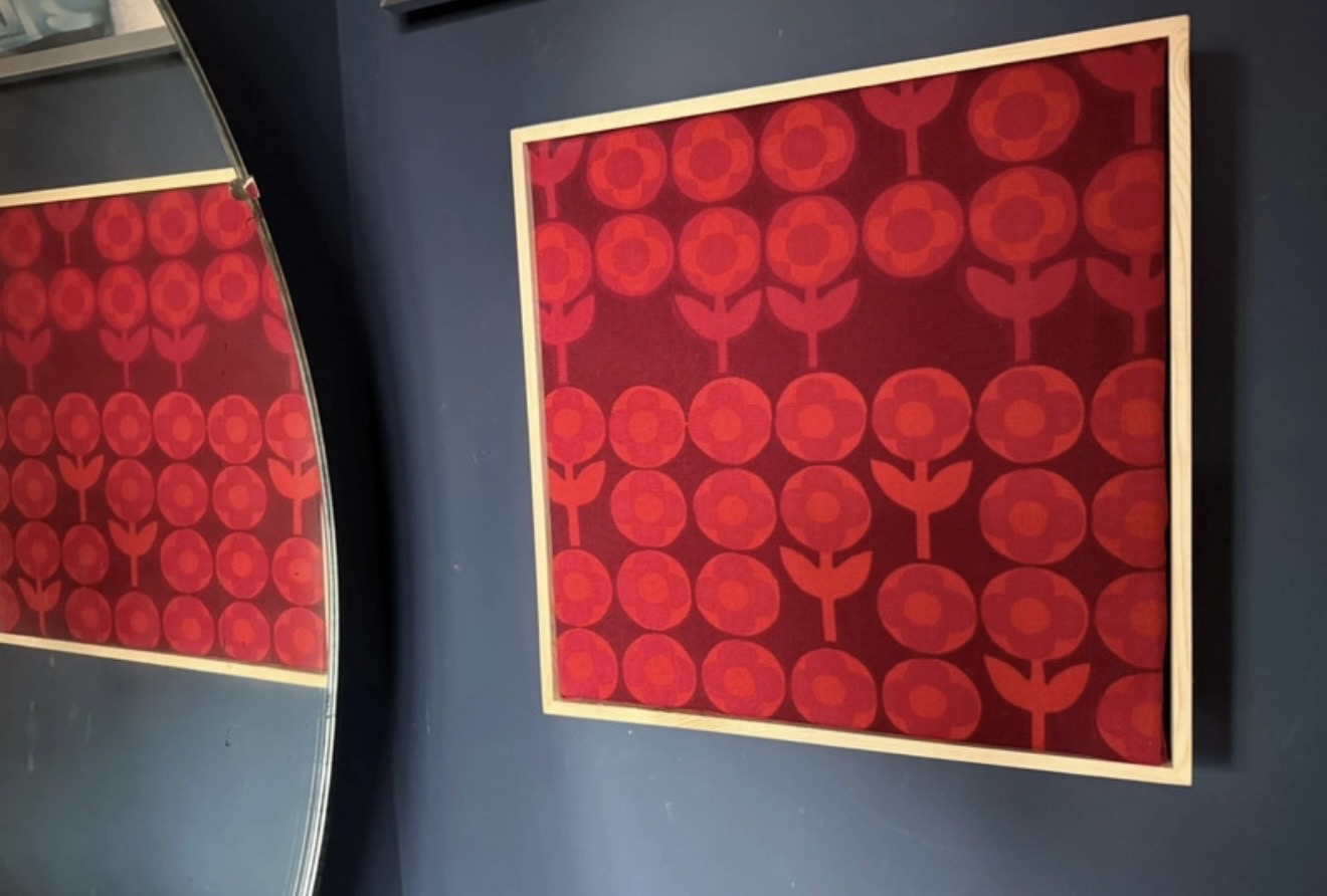 Peter Hall Mid Century Fabric Framed Square