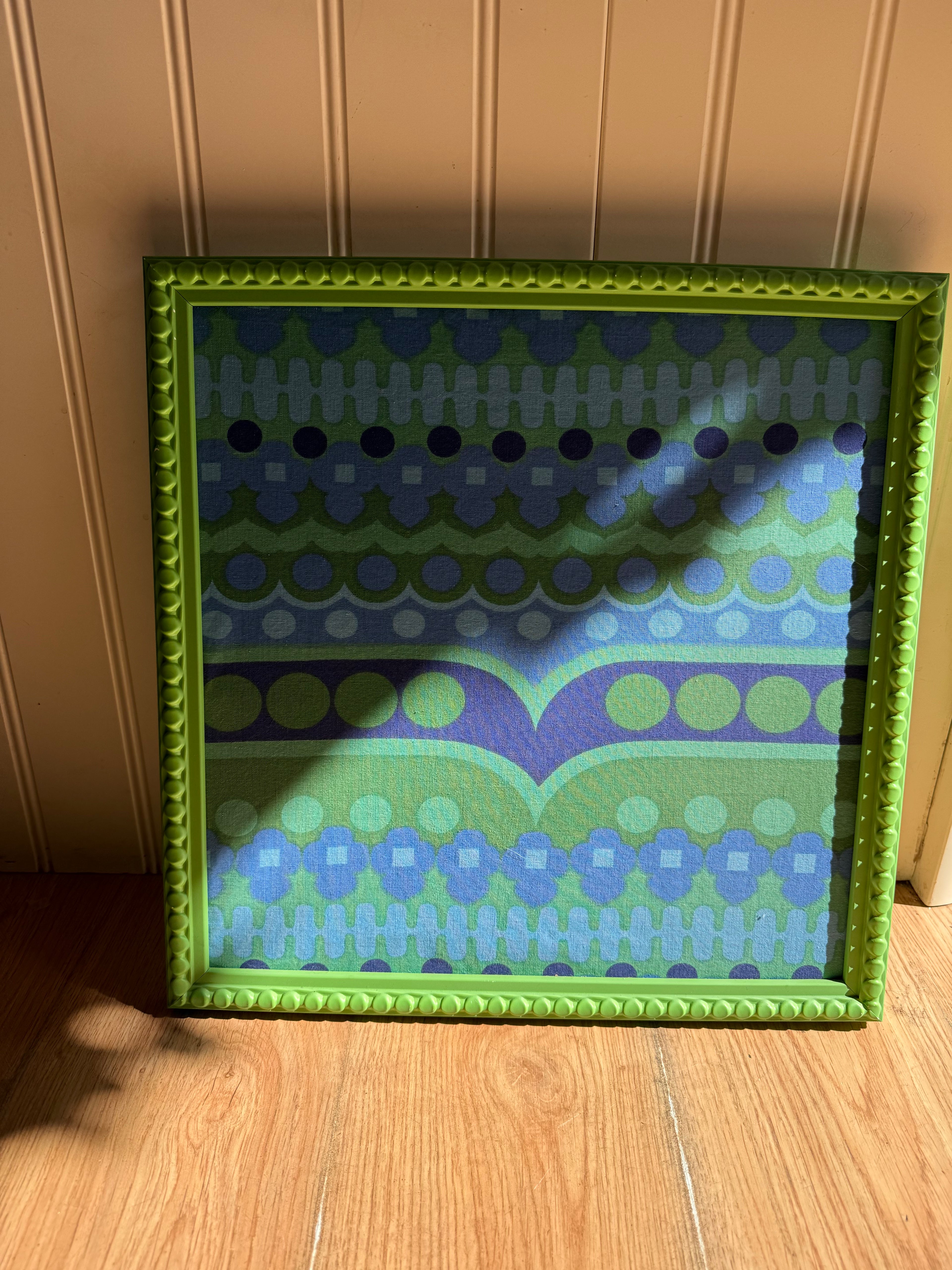 Geometric Blue and Green Framed Notice Board