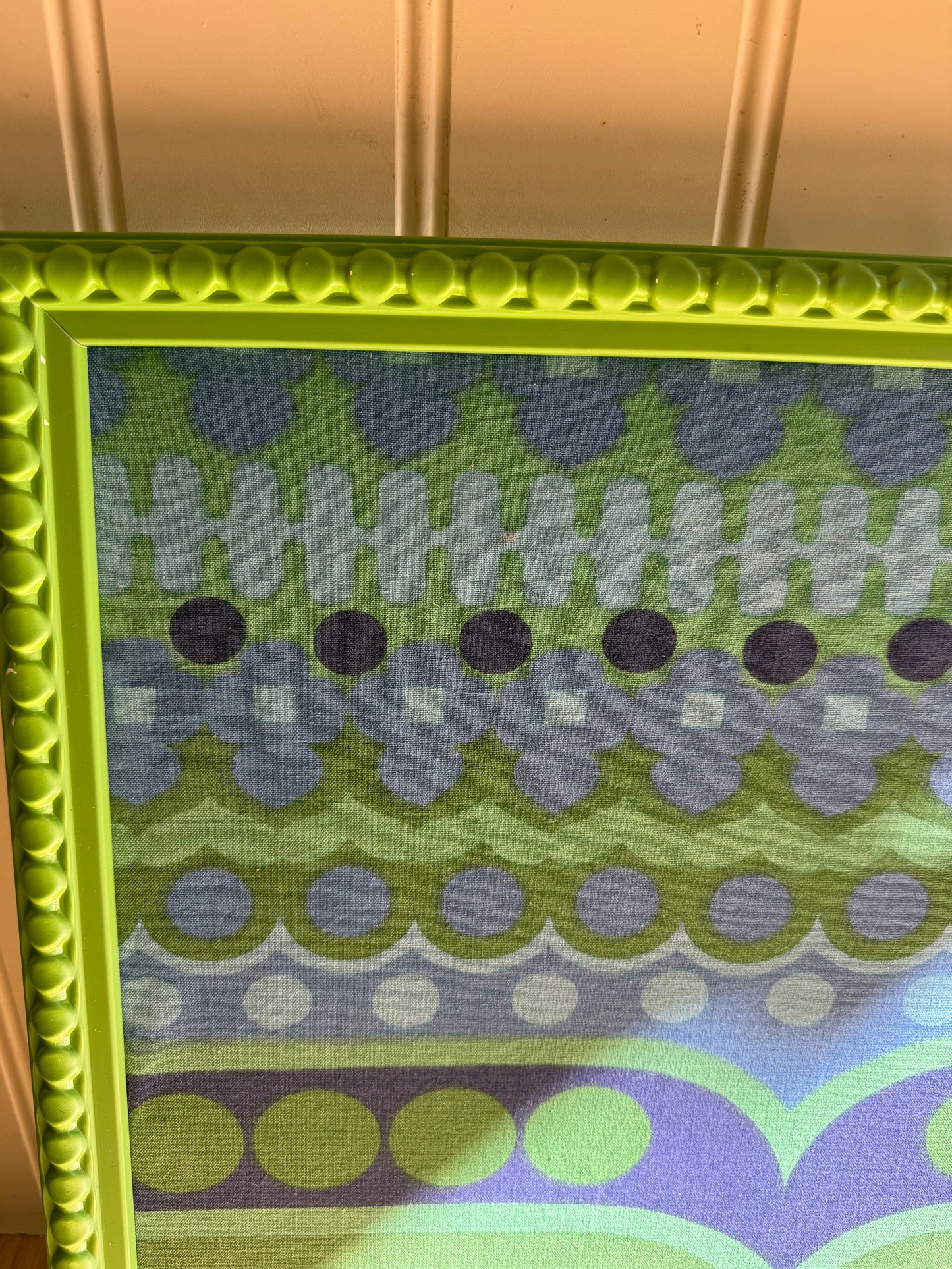 Geometric Blue and Green Framed Notice Board