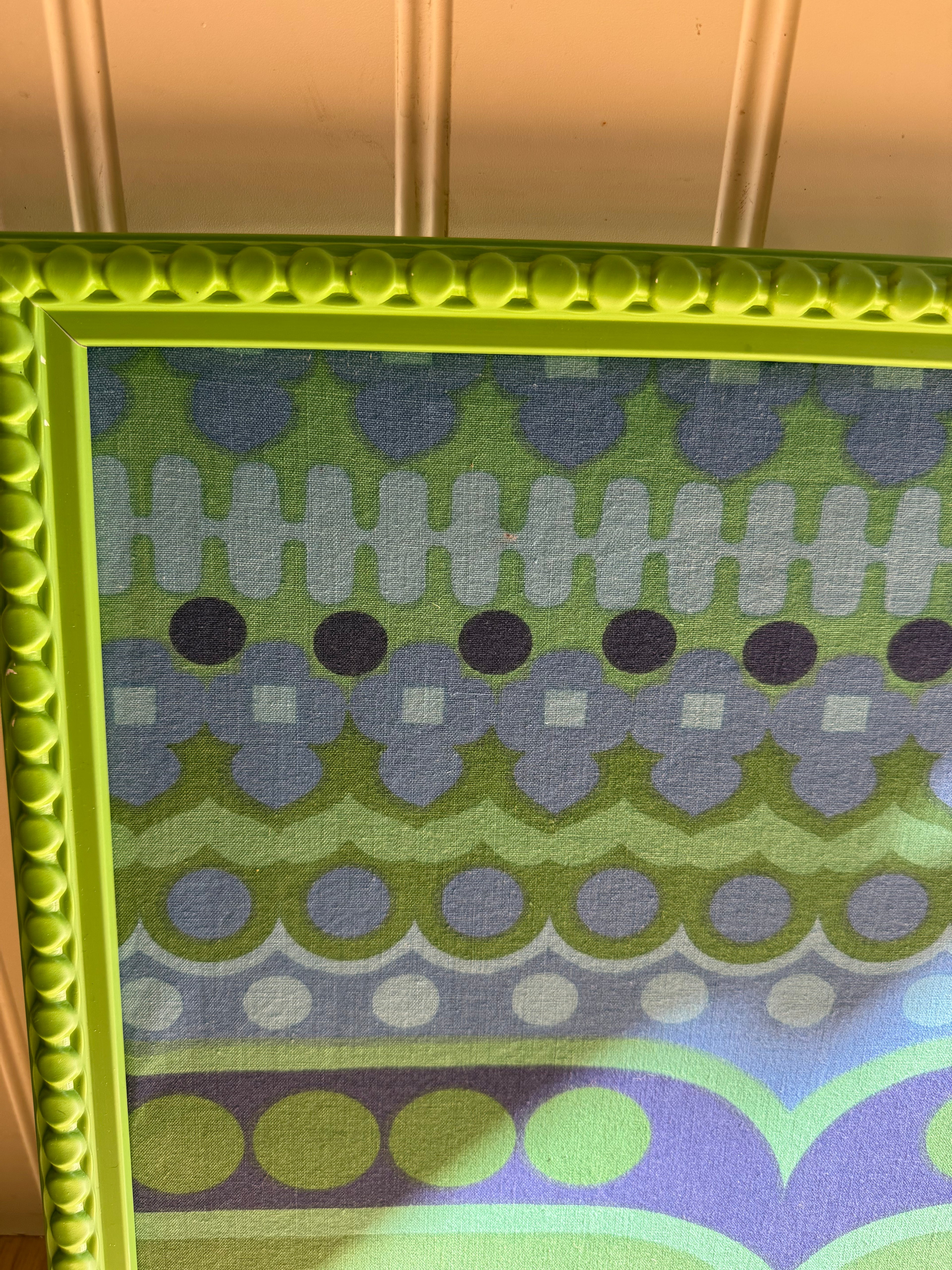 Geometric Blue and Green Framed Notice Board