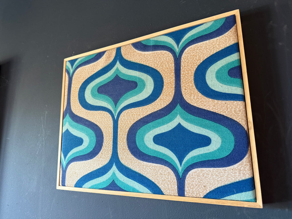Framed Mid Century Fabric Geometric