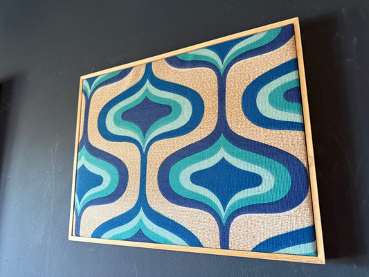 Framed Mid Century Fabric Geometric
