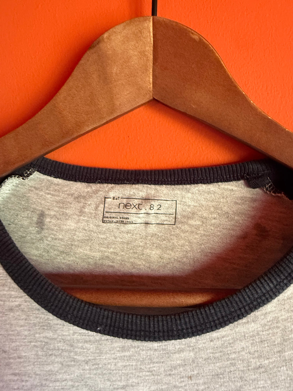 Baseball T-Shirt Grey/Navy Preloved