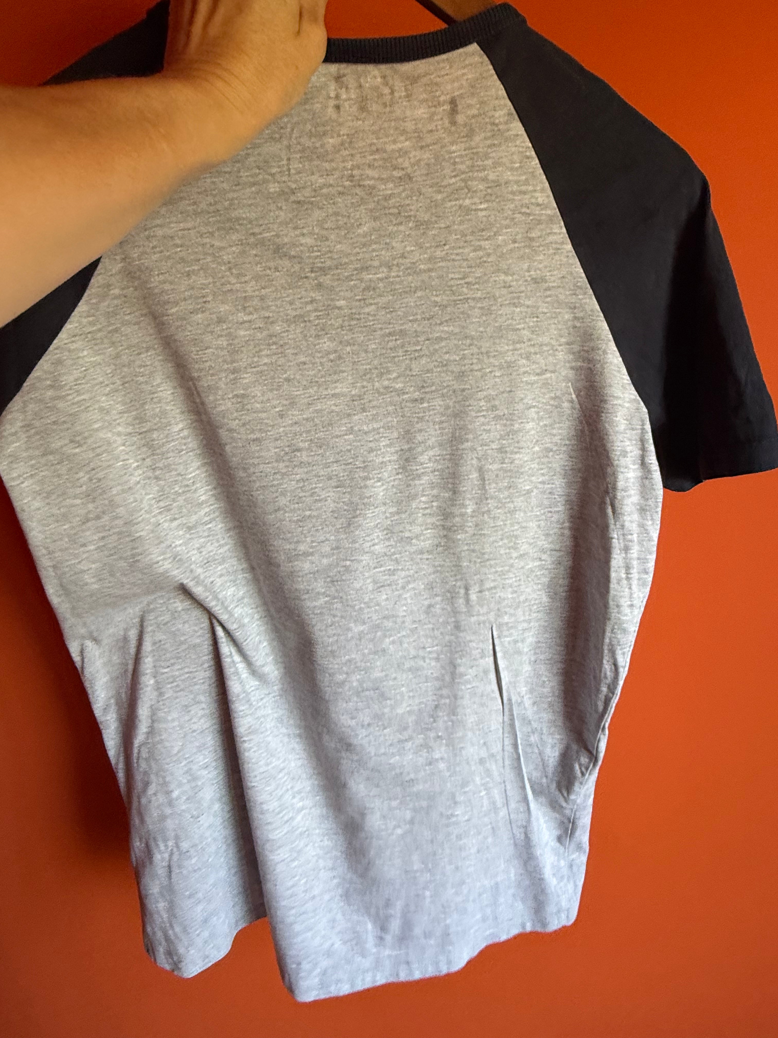 Baseball T-Shirt Grey/Navy Preloved
