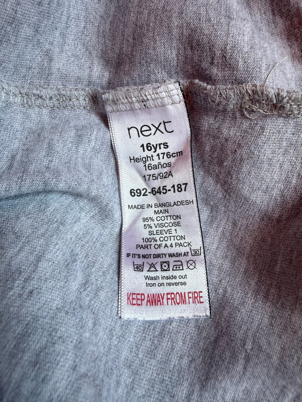 Baseball T-Shirt Grey/Navy Preloved