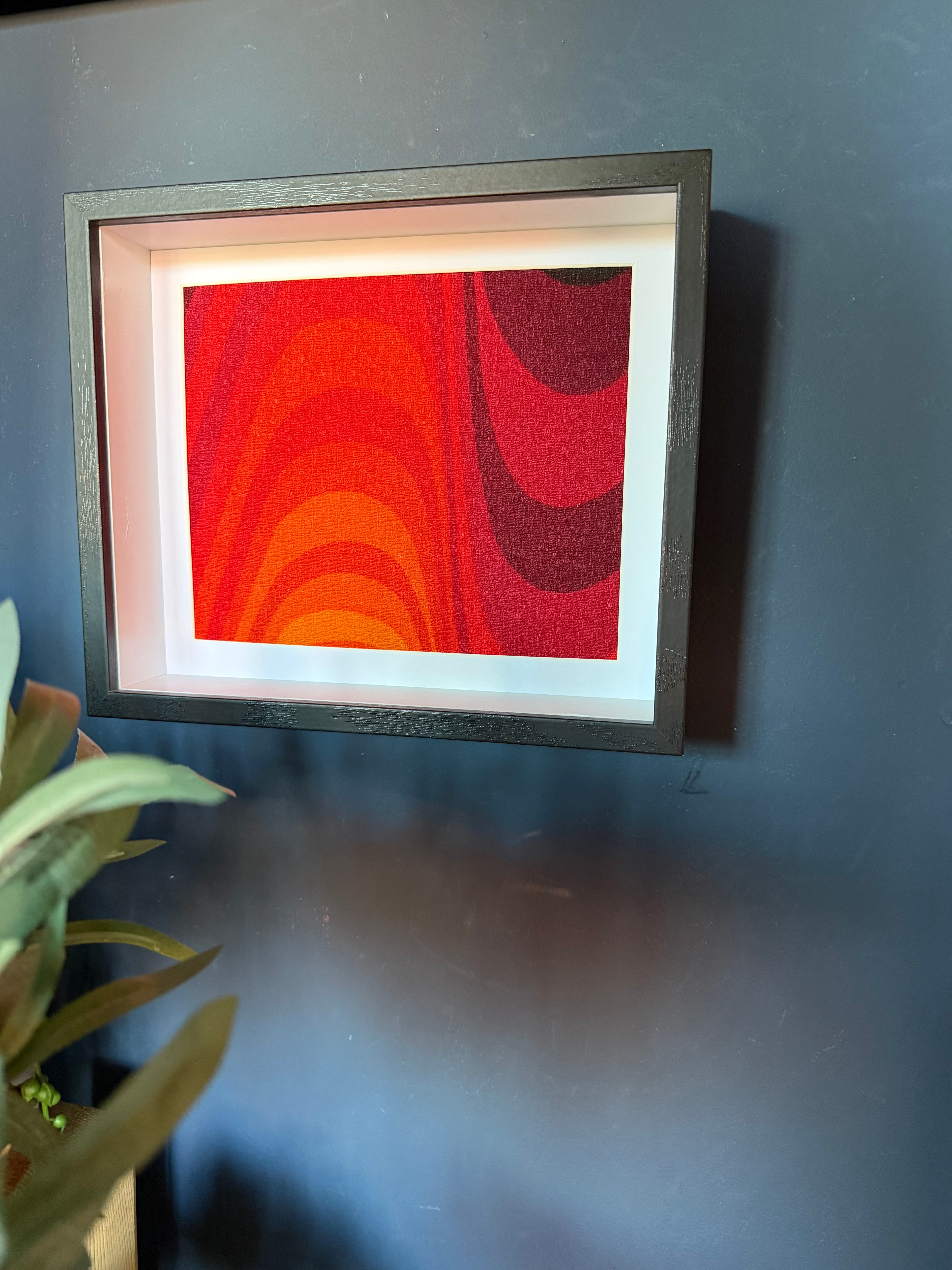 Barbara Brown’s Frequency Barkcloth Framed 30cm x 30cm