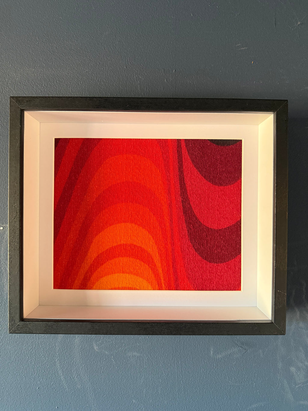 Barbara Brown’s Frequency Barkcloth Framed 30cm x 30cm