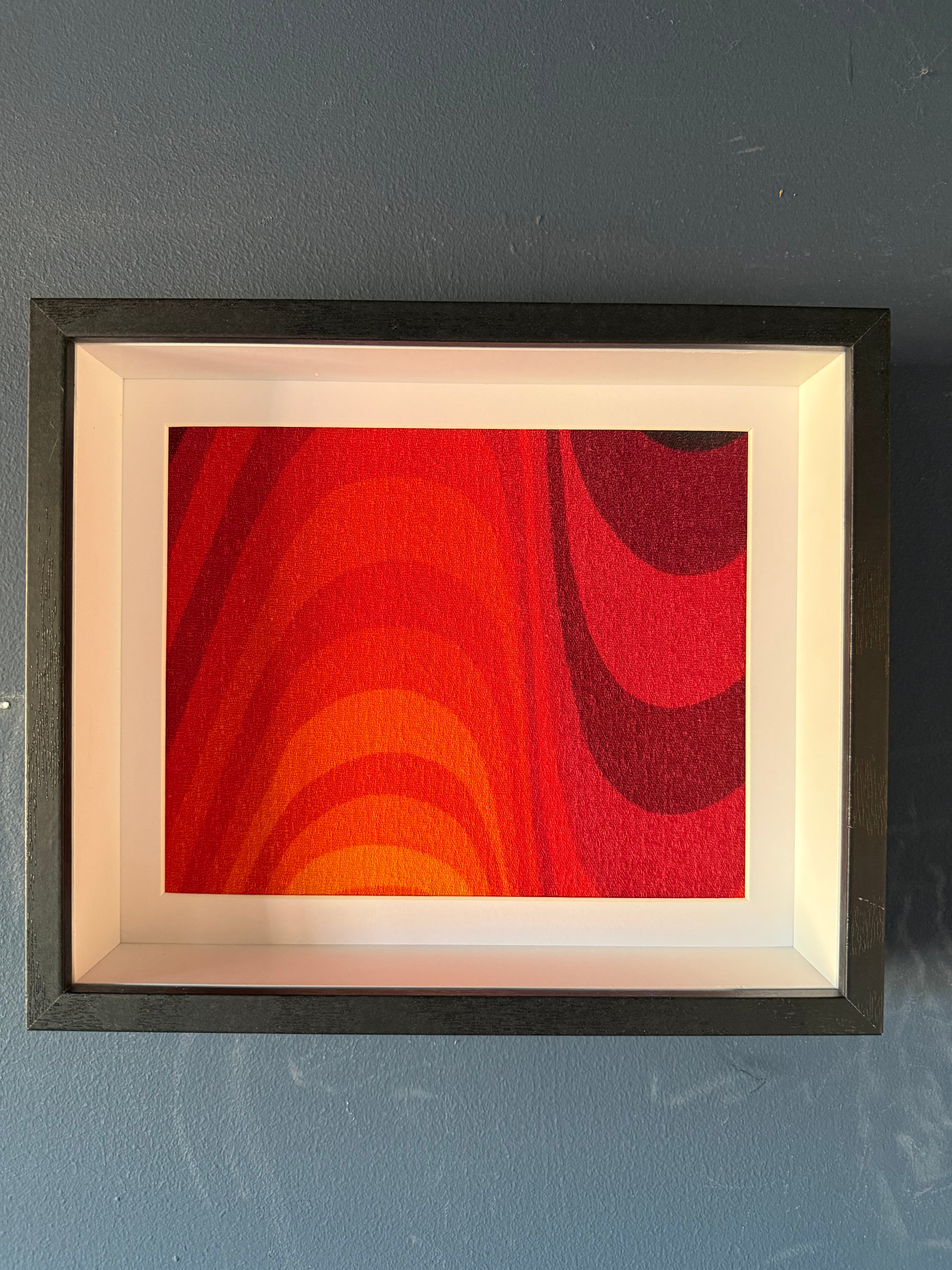 Barbara Brown’s Frequency Barkcloth Framed 30cm x 30cm